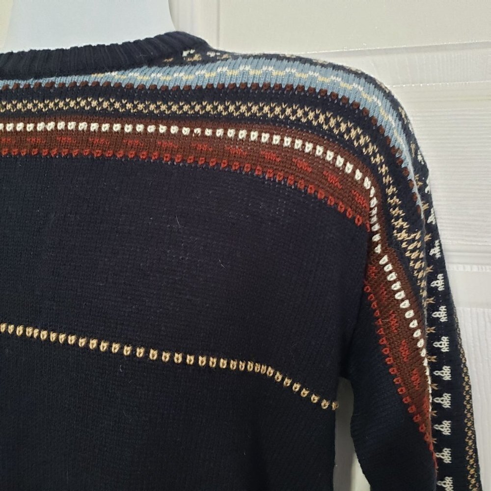 Kennington Stripe Vintage Sweater Acrylic Blue Pullover Mens Sz Large - Picture 2 of 7